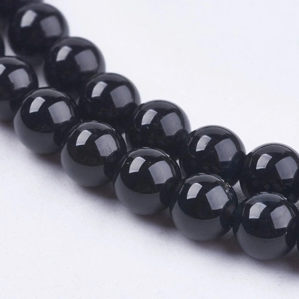 4MM Black Onyx Beads-ONE Gemstone Bead Strand-Jewelry Making Supplies Crafts NWT